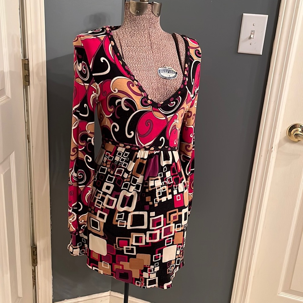 Cute paisley pattern mini dress or top M